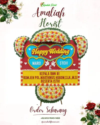 Karangan Papan Bunga Pernikahan di Mekarasih